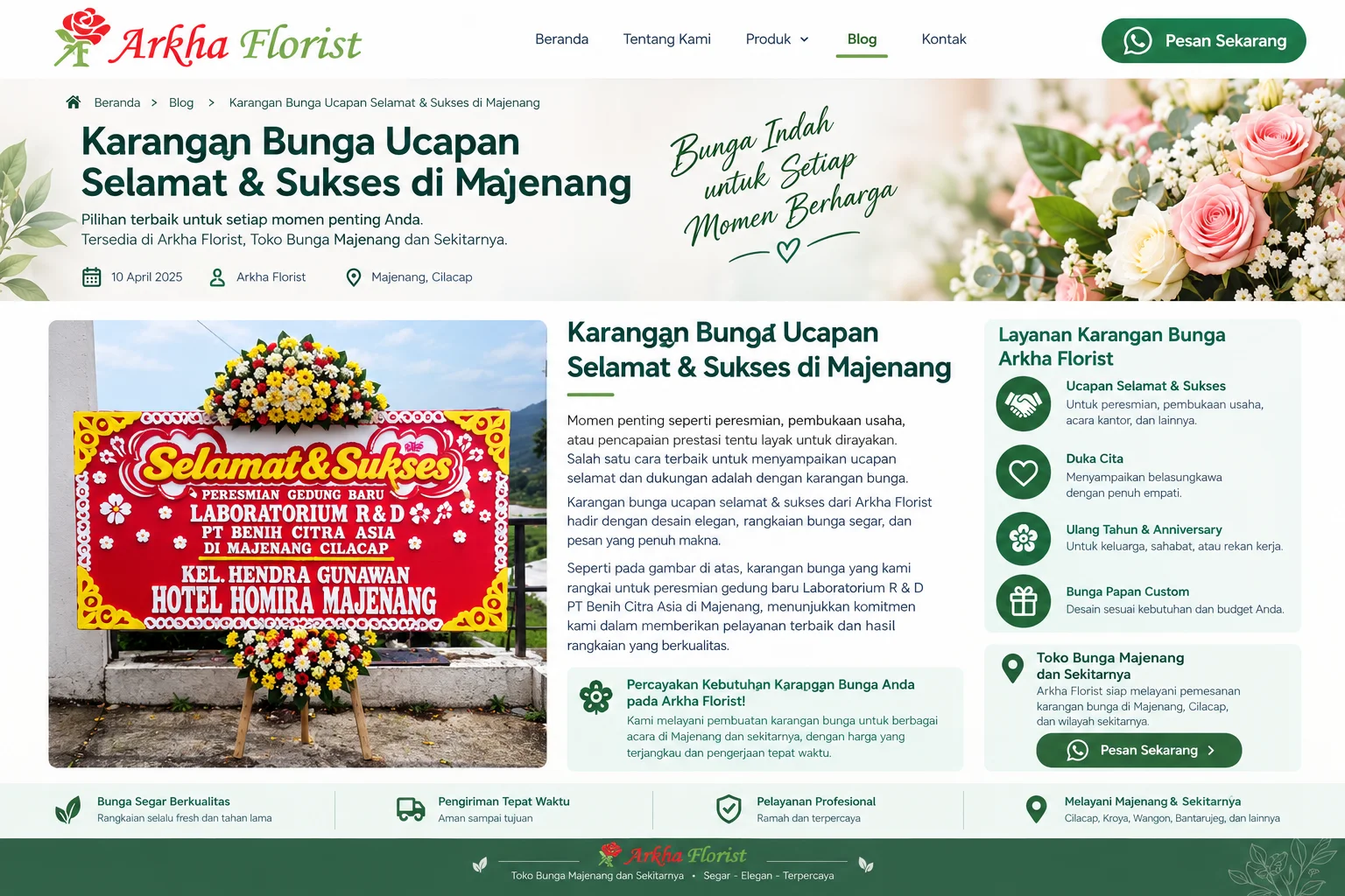 Karangan Bunga Majenang – Papan Ucapan Selamat & Sukses | Arkha Florist